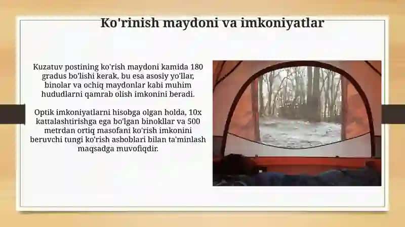 Kuzatuv posti uchun maxfiy joy tanlash 4