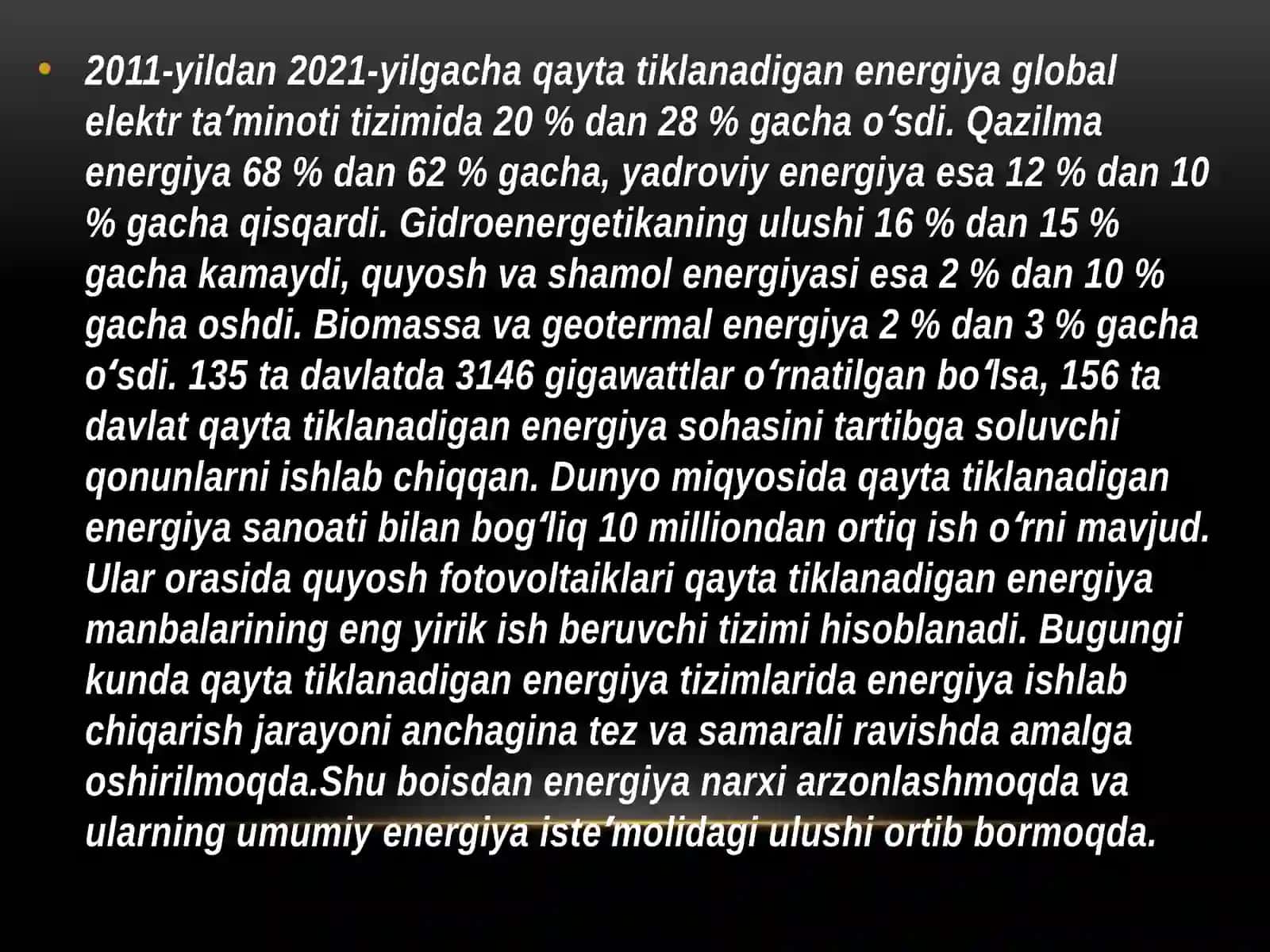 Energetika zahiralaridan foydalanish jarayonlari 4