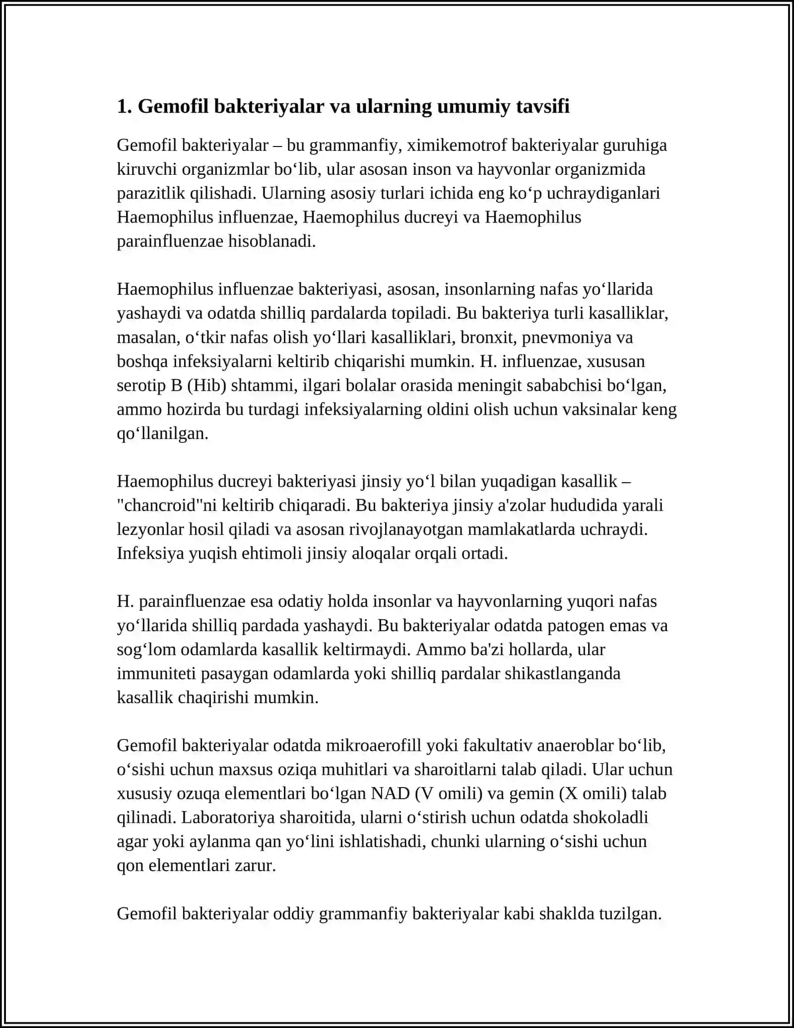 Gemofil Bakteriyalar (Influyenza Tayoqchasi Yumshoq Shang'r Qo'zg'atuvchisi Ularni Amaliyotdagi Ahamiyati) 4