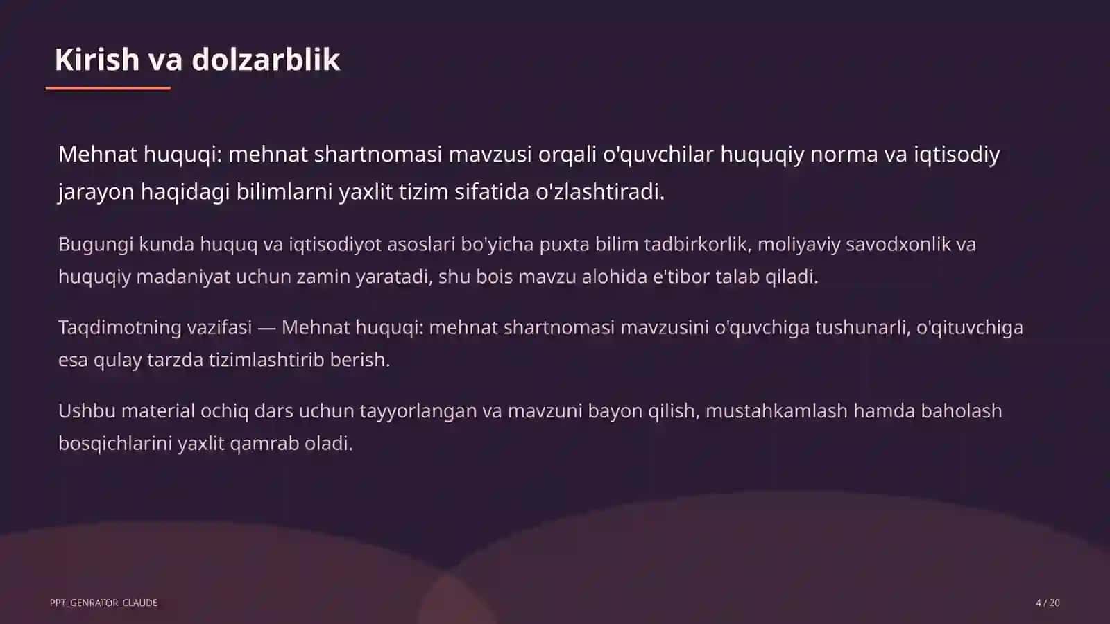 Mehnat huquqi: mehnat shartnomasi (9-sinf) 4