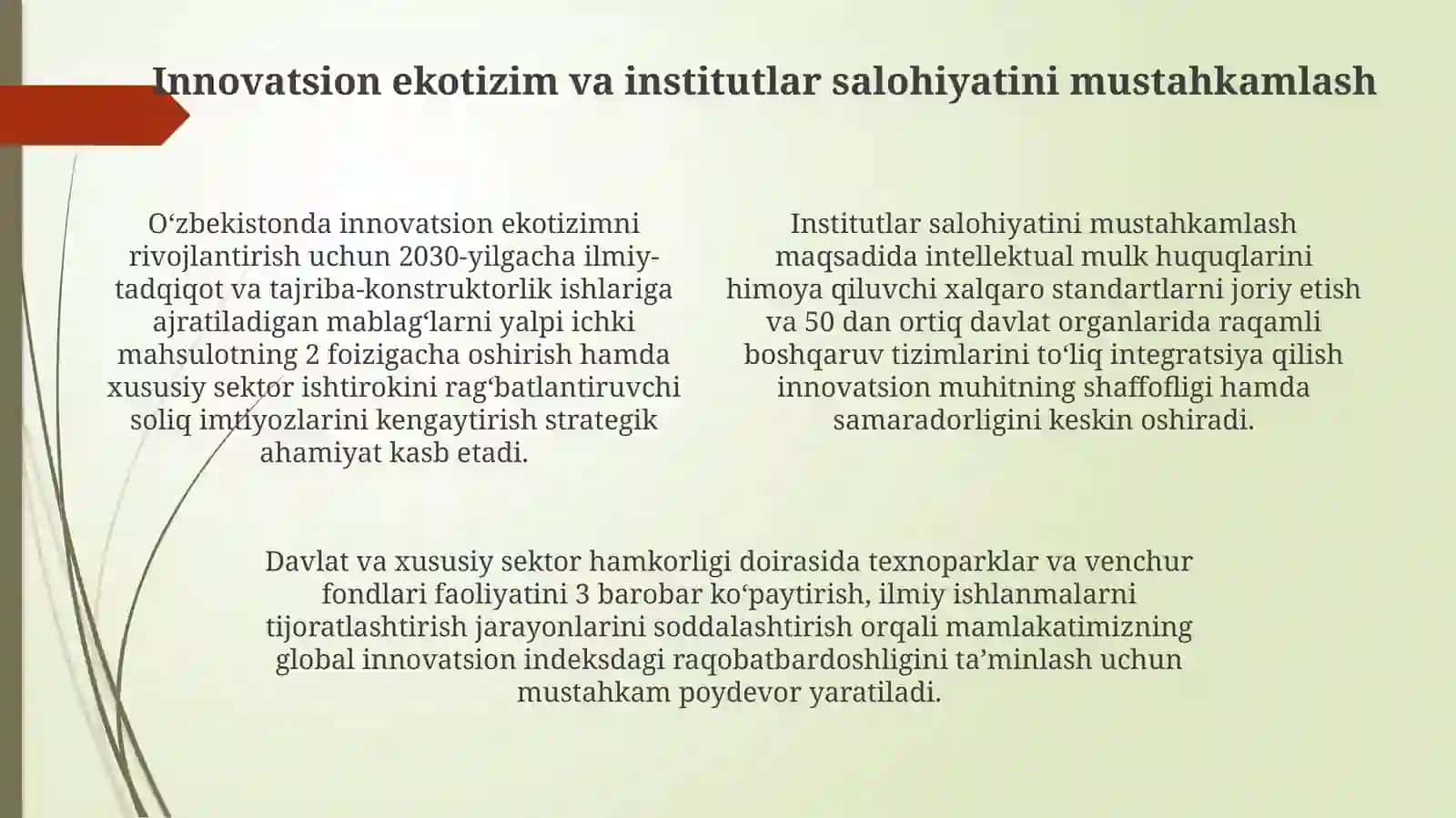 Global innovatsiya indeksida O‘zbekiston: joriy holat va tahlil 4