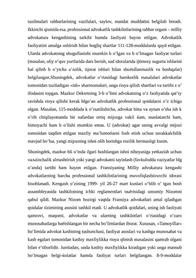 Advokatning Odil Sudlov va Boshqa Faoliyatdagi Ishtiroki 4