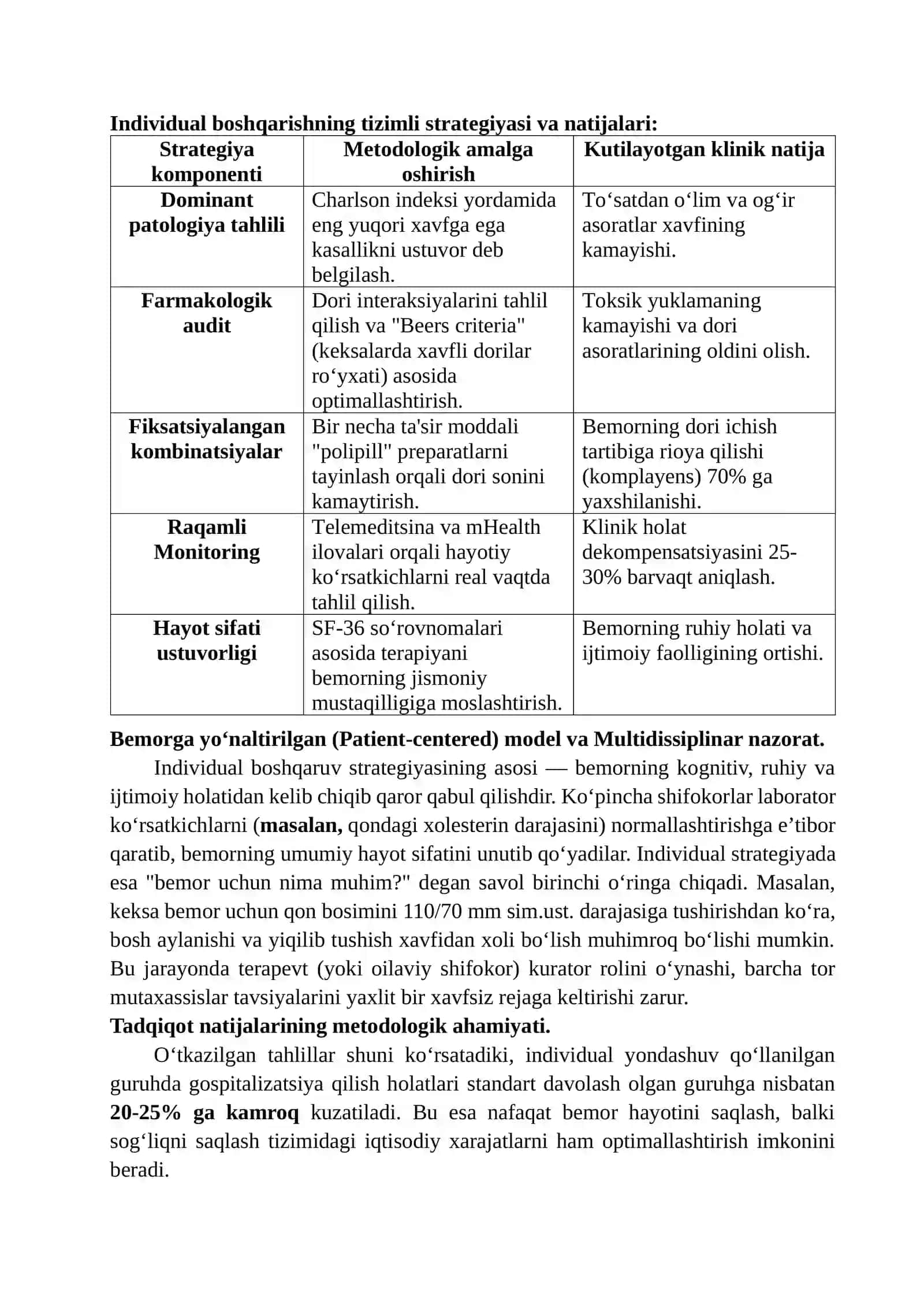 SURUNKALI KASALLIKLAR VA POLIMORBID BEMORLARNI INDIVIDUAL YONDASHUV ORQALI BOSHQARISH STRATEGIYALARI 4