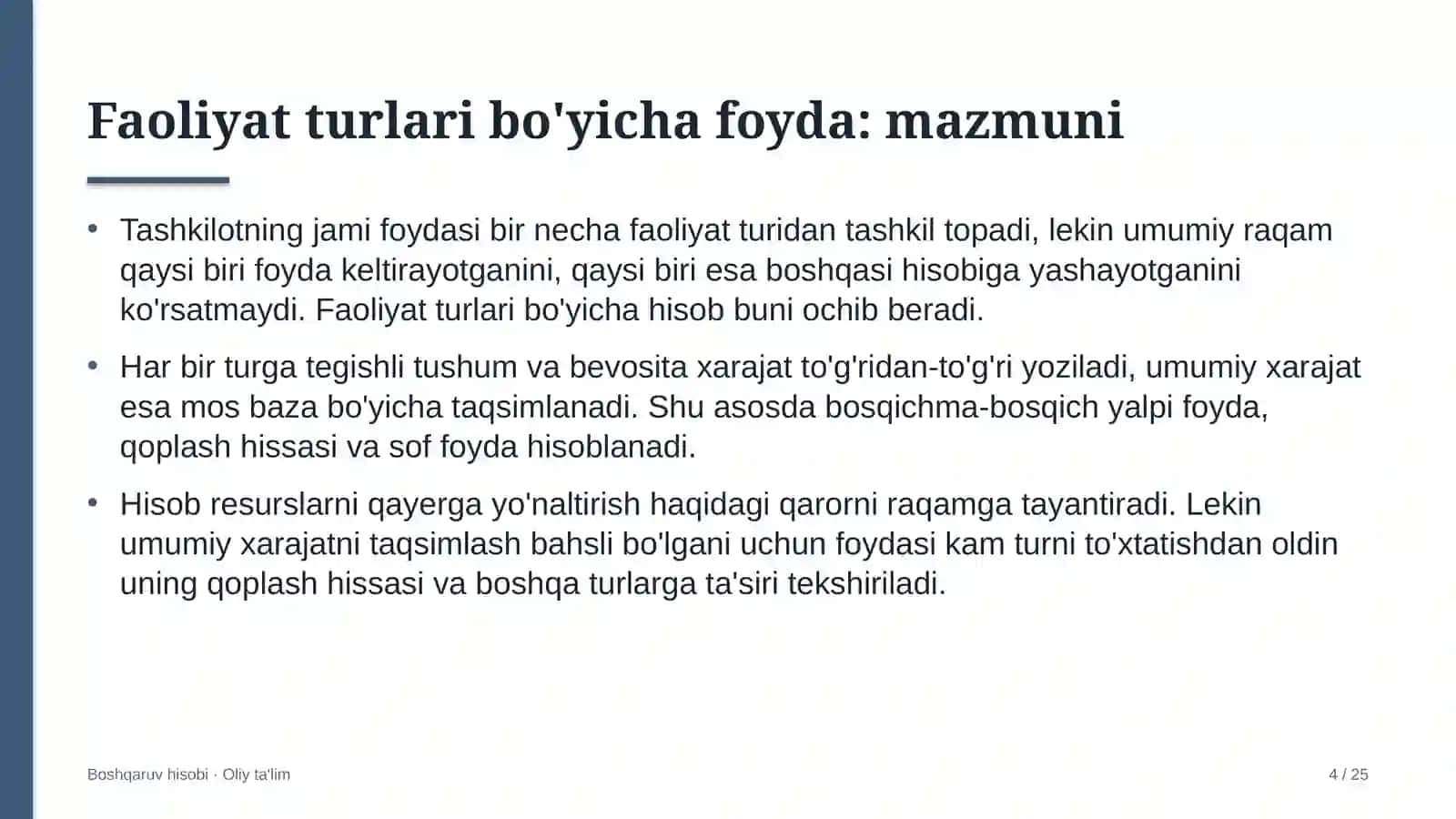 autsorsing kompaniyalarida faoliyat turlari bo'yicha foydani hisoblash 4902 4