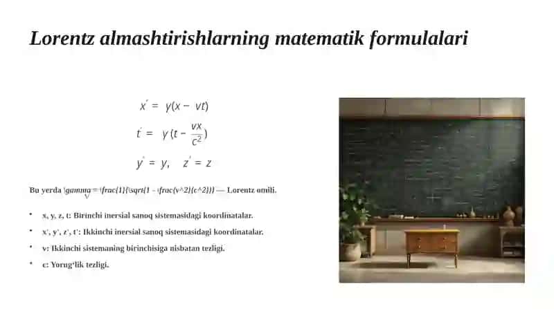 Lorentz almashtirishlar 4