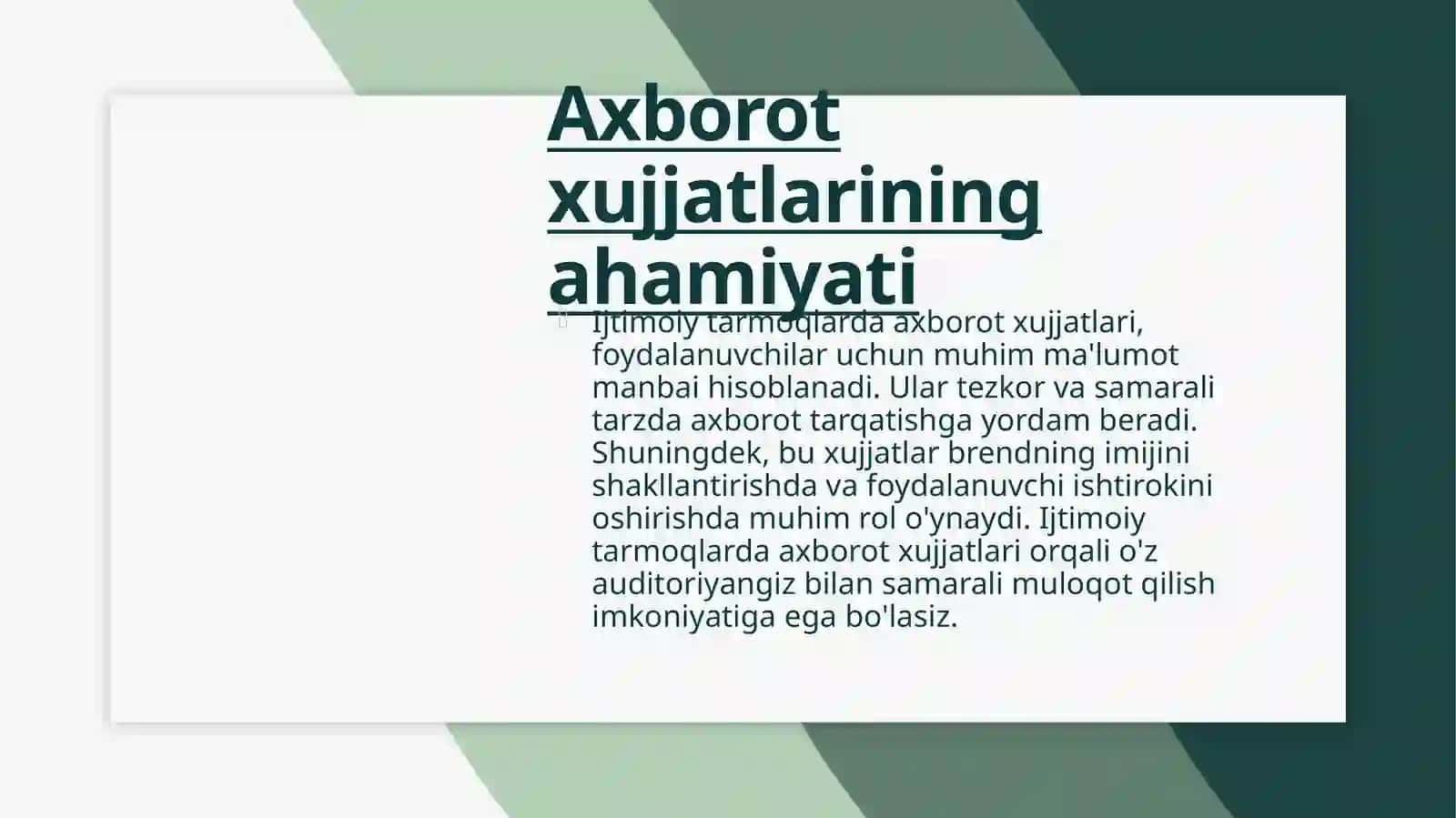 Ijtimoiy tarmoqlarda axborot xujjatlari: muhimligi va xususiyatlari 4