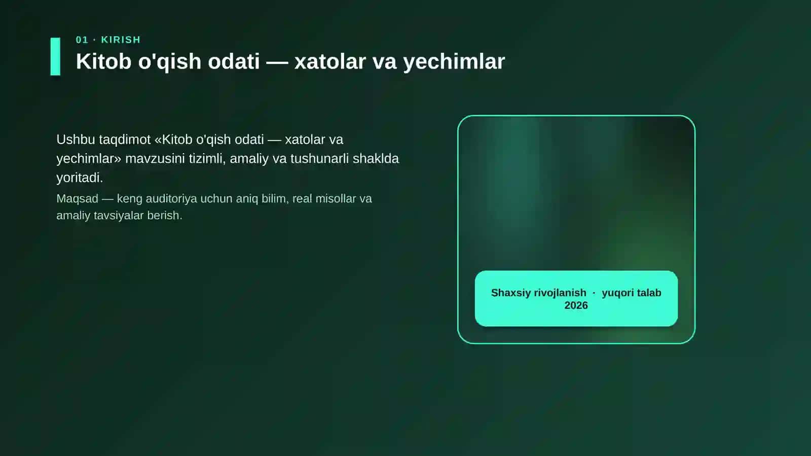 Kitob o'qish odati — xatolar va yechimlar 4