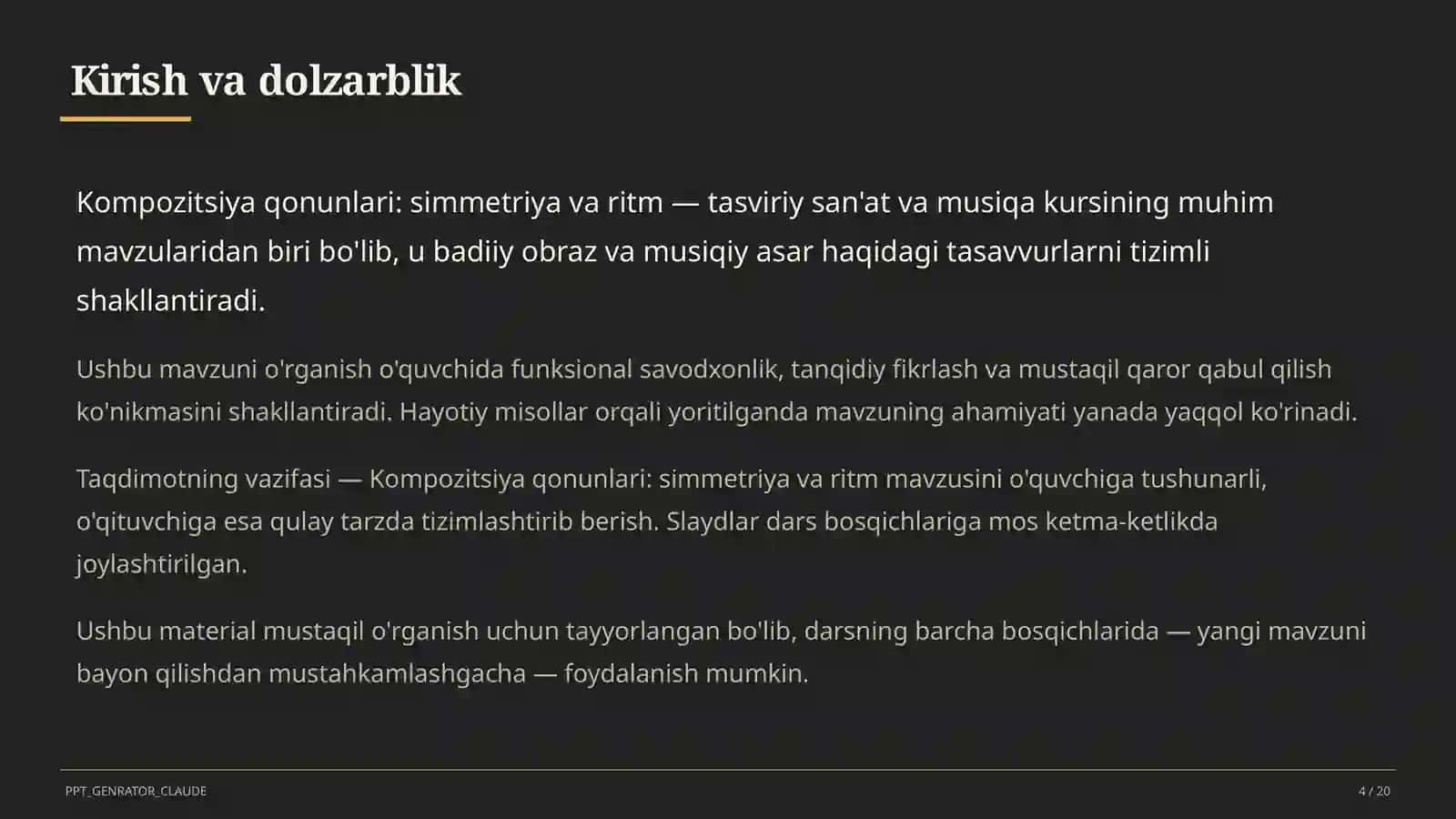 Kompozitsiya qonunlari: simmetriya va ritm (7-sinf) 4