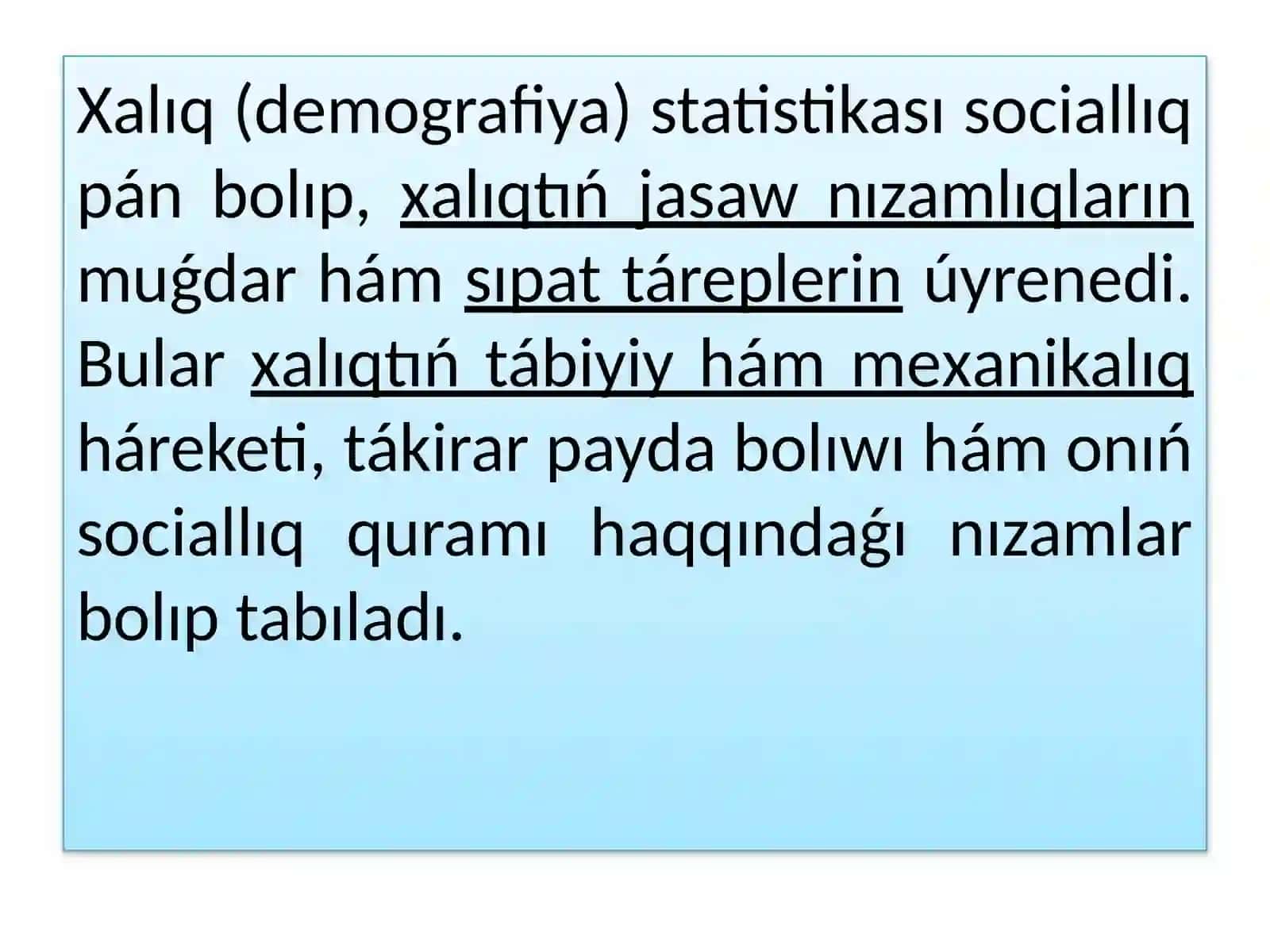 Xalıq Statistikasınıń Wazıypaları 4