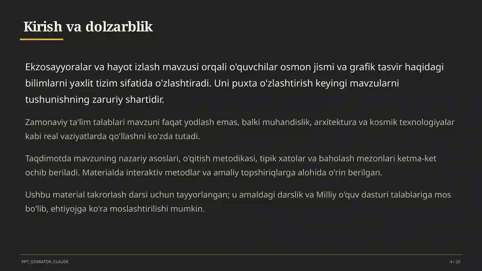 Ekzosayyoralar va hayot izlash (11-sinf) 4