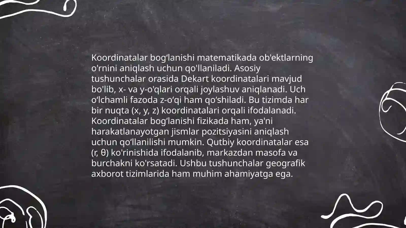 Vektorlar va ularning fazolararo bogʻlanishi 4