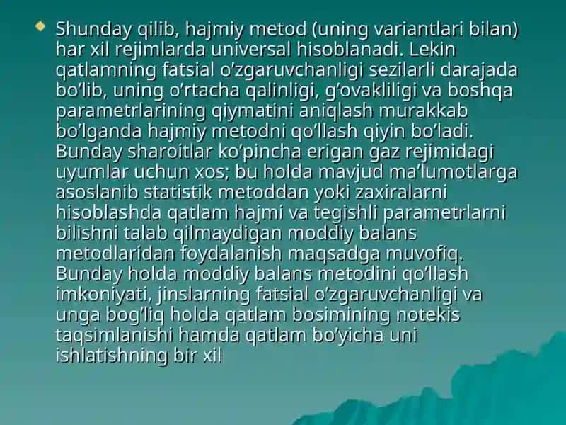 Neft va gaz zaxiralarini hisoblash metodlari 4