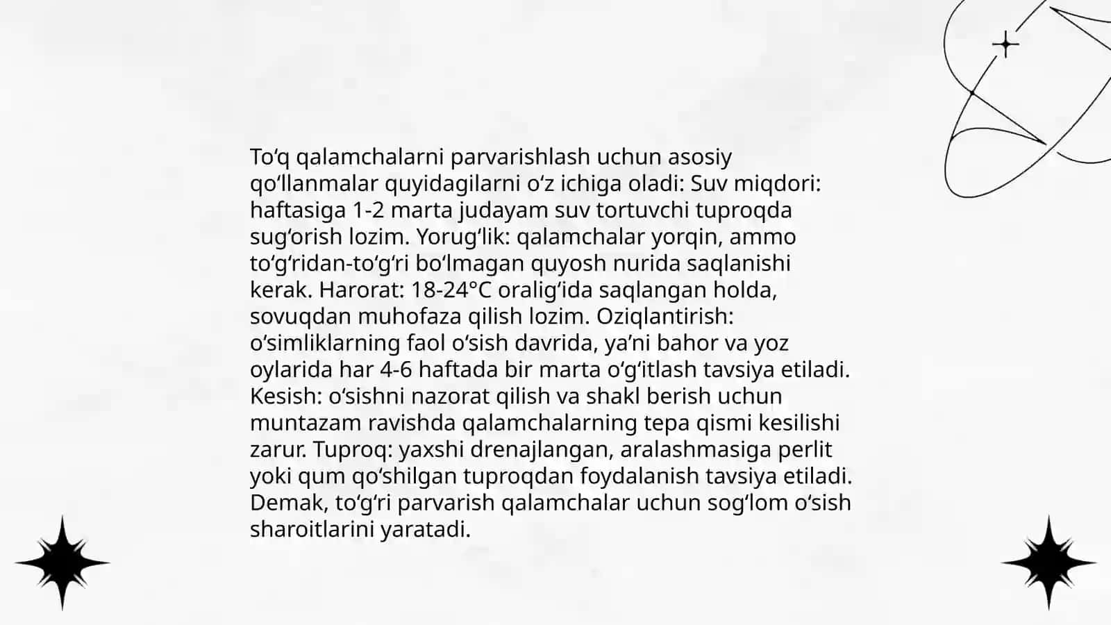 To'q qalamchalarini tayyorlash va ularni saqlash usullari 4