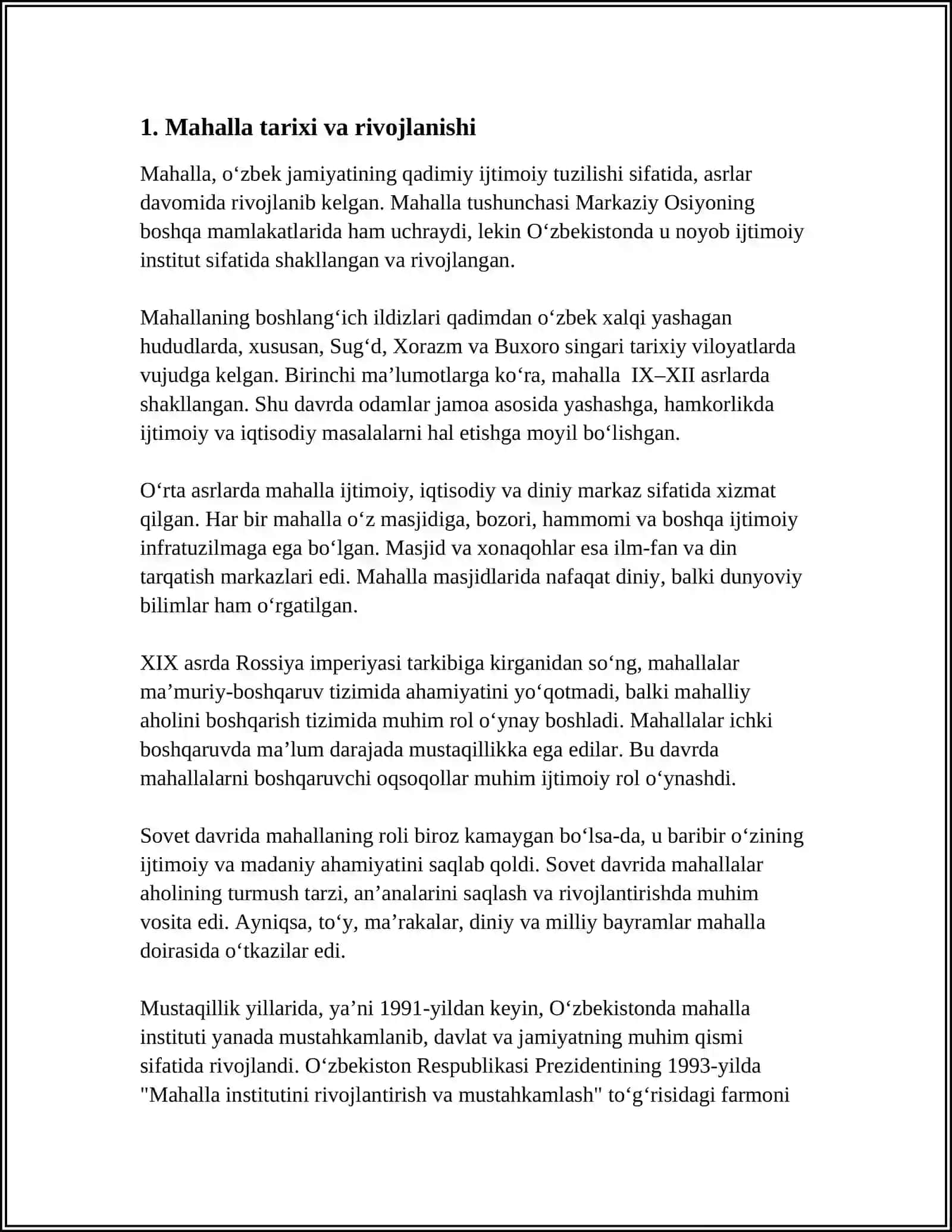MAHALLA- IJTIMOIYLASHUVNING AN'ANAVIY OMILI SIFATIDA 4