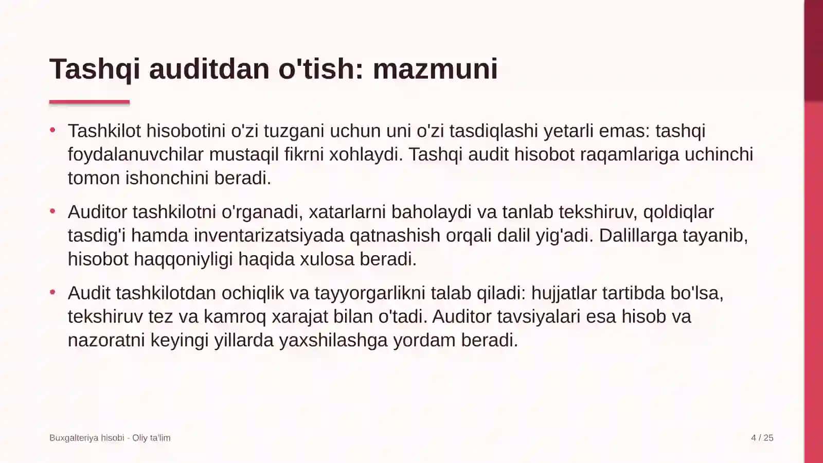 elektron hujjat aylanishi tizimlarida tashqi auditdan o'tish 5592 4