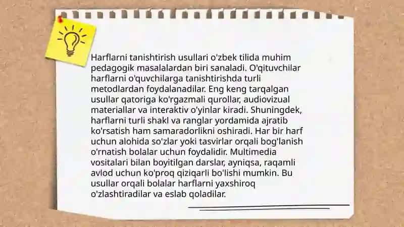 Bolalarni savodga oʻrgatishda tovush va harflardan foydalanish usullari 4