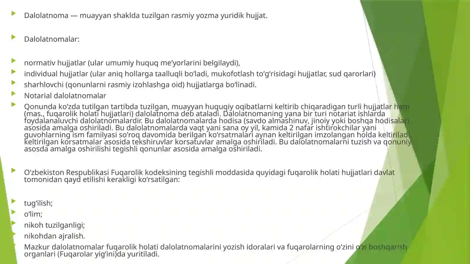 Ma’lumotnoma va dalolatnoma  matnlarida aniqlik va  ixchamlik 4