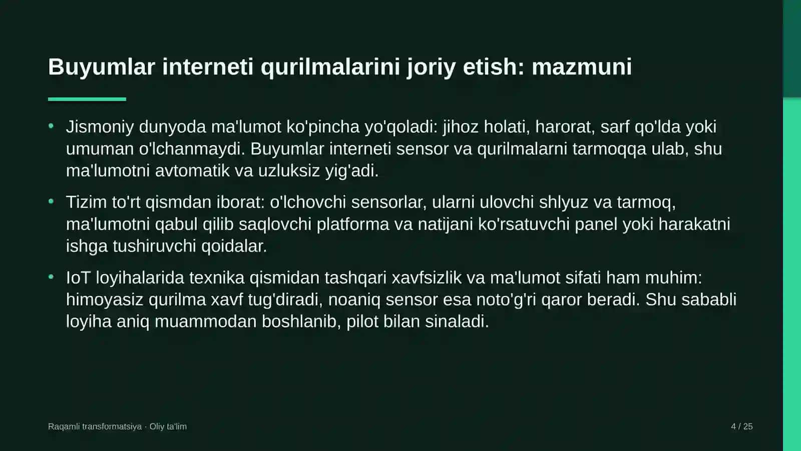 buyumlar interneti sohasida buyumlar interneti qurilmalarini joriy etish 4437 4