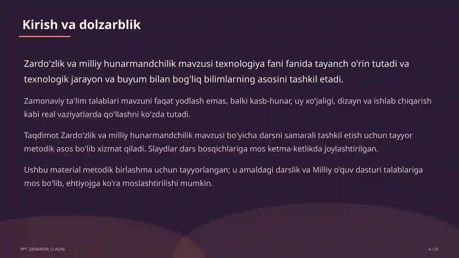 Zardo'zlik va milliy hunarmandchilik (8-sinf) 4