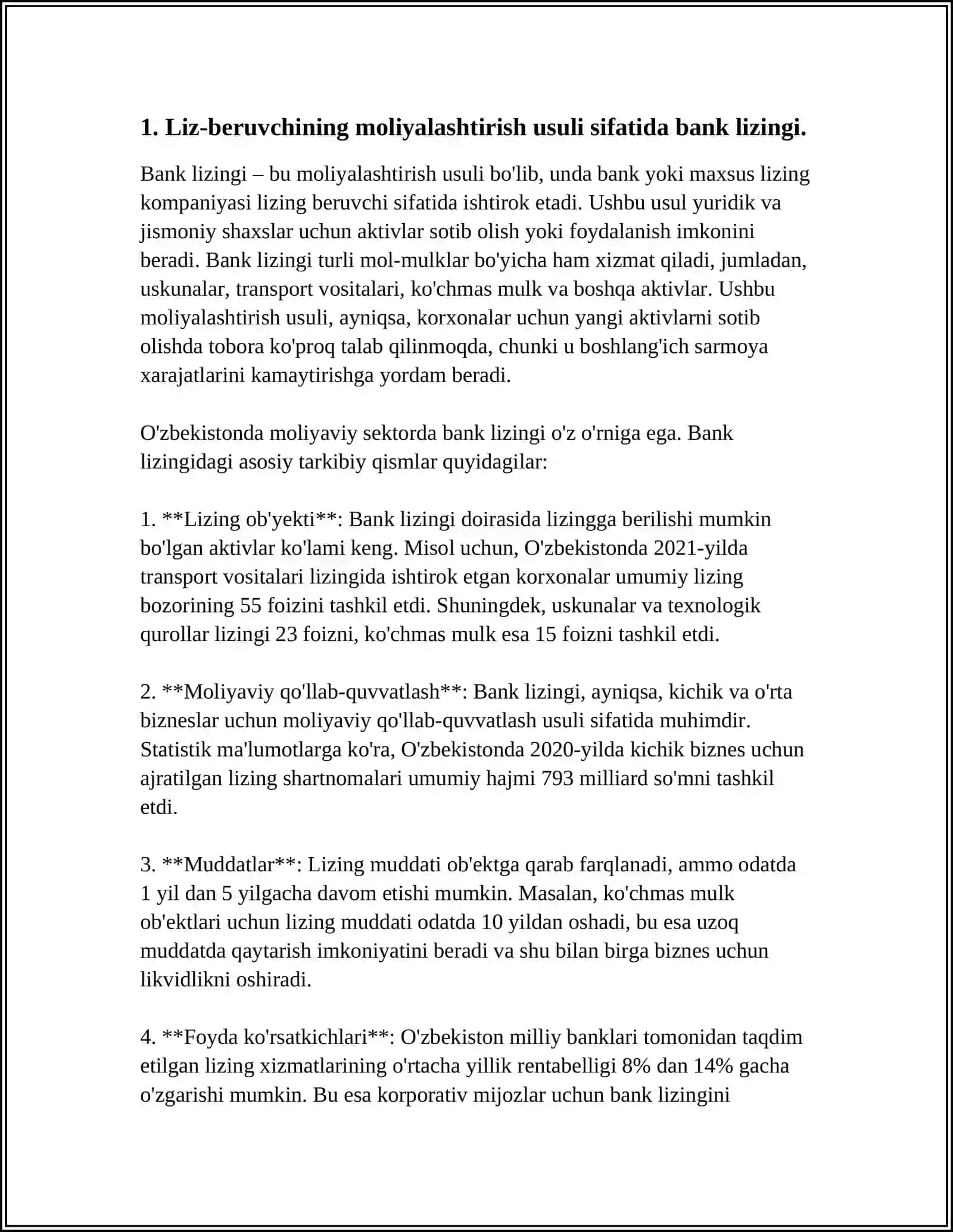 BANKLARDA LIZING OPERATSIYALARINI HISOBGA OLISHNING NAZARIY ASOSLARI 4