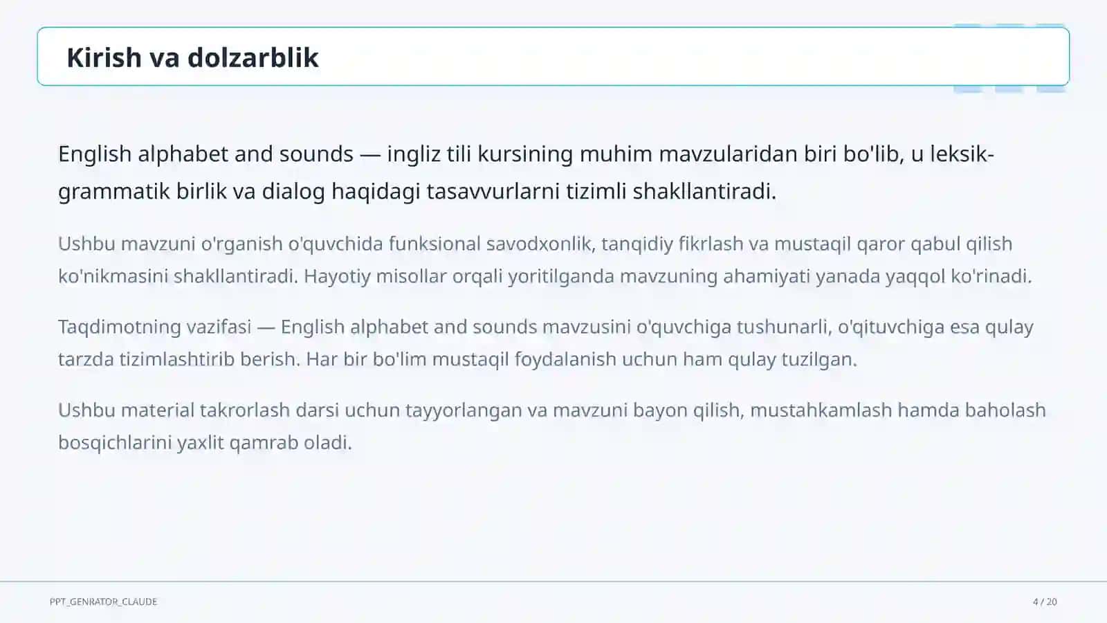 Ingliz tili (1–11) 4