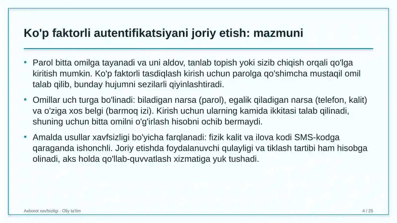 baliqchilik xo'jaliklarida ko'p faktorli autentifikatsiyani joriy etish 6397 4