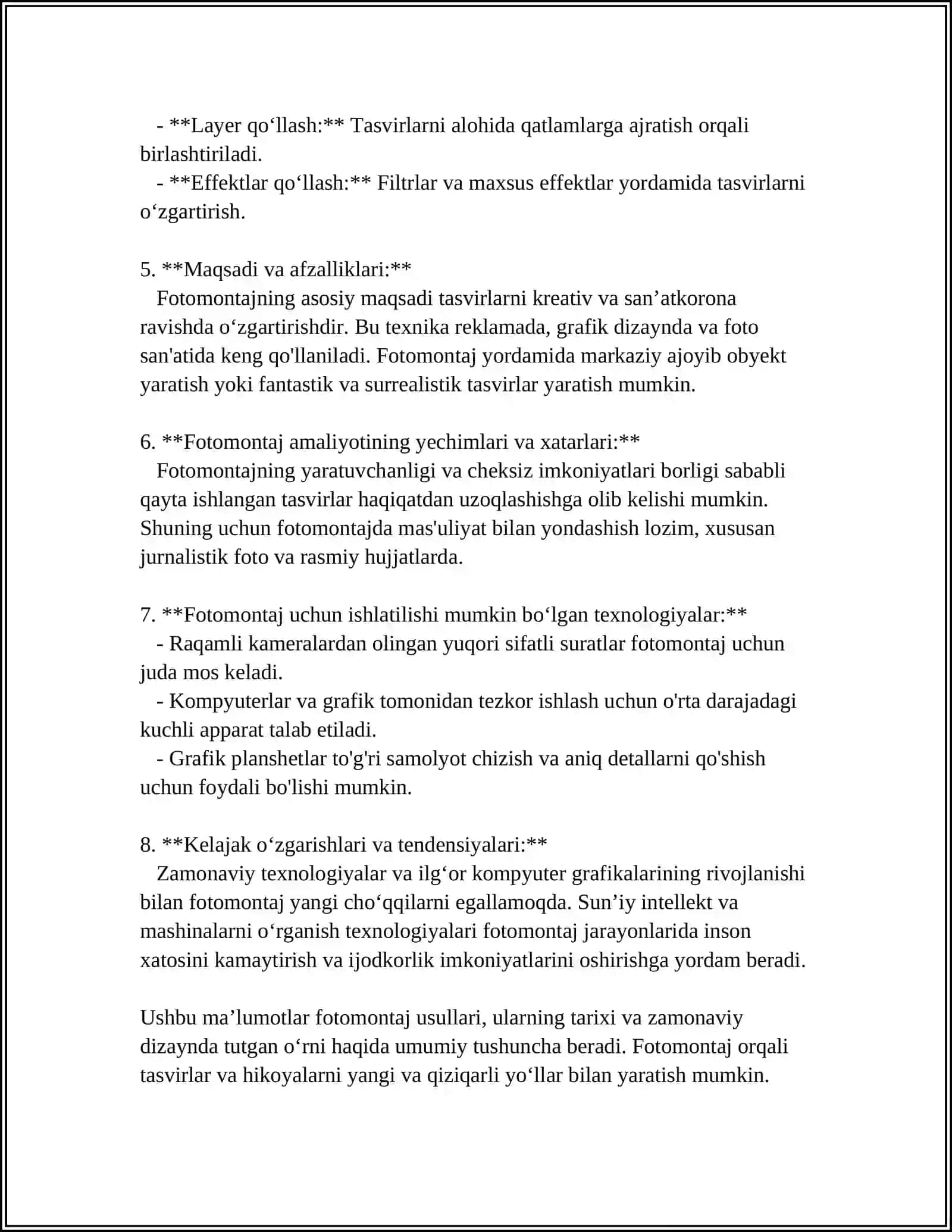 FOTOMONTAJ VA KOLLAJ YARATISH TEXNIKALARI 4