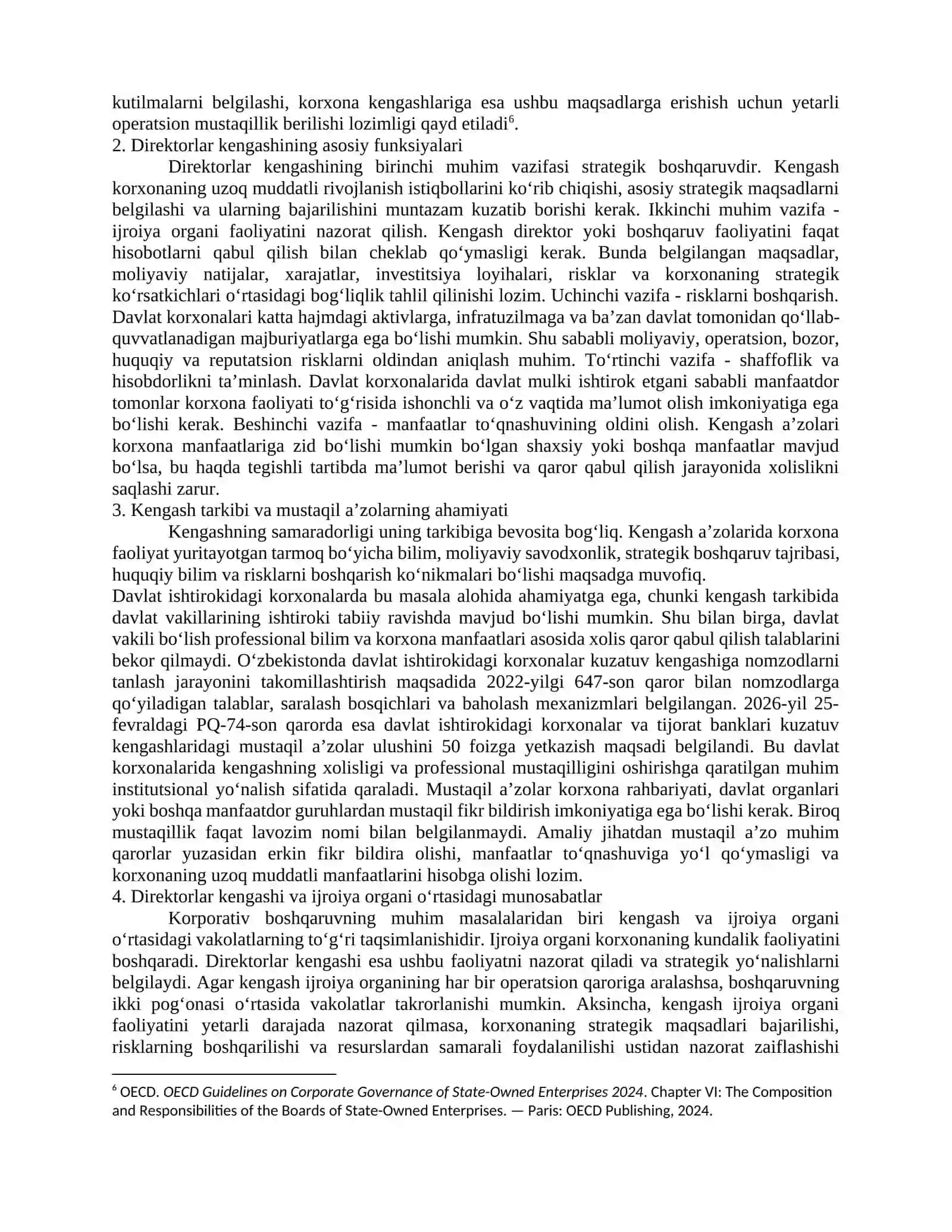 Davlat korxonalarida direktorlar kengashi faoliyati 4