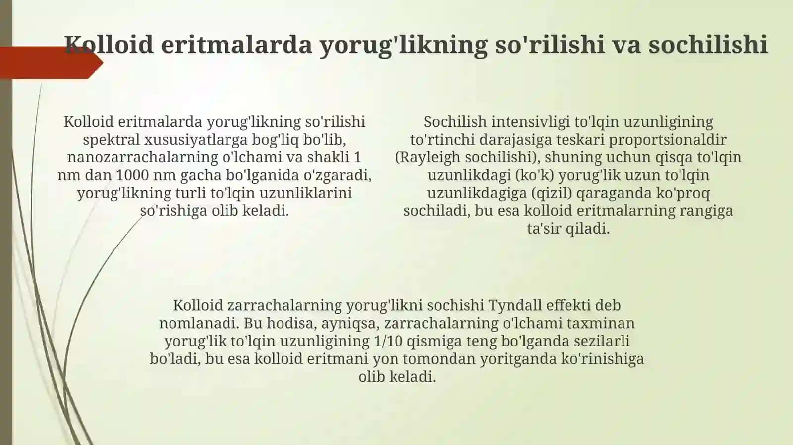 Kalloideritmalarning optik xususiyatlari 4
