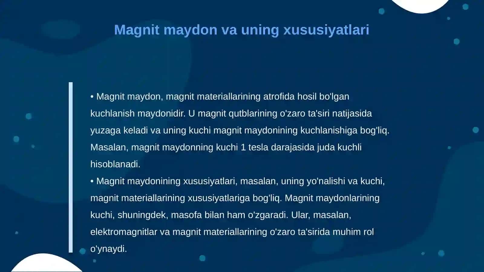 Magnit hodisalari va uni õqitish metodikasi 4