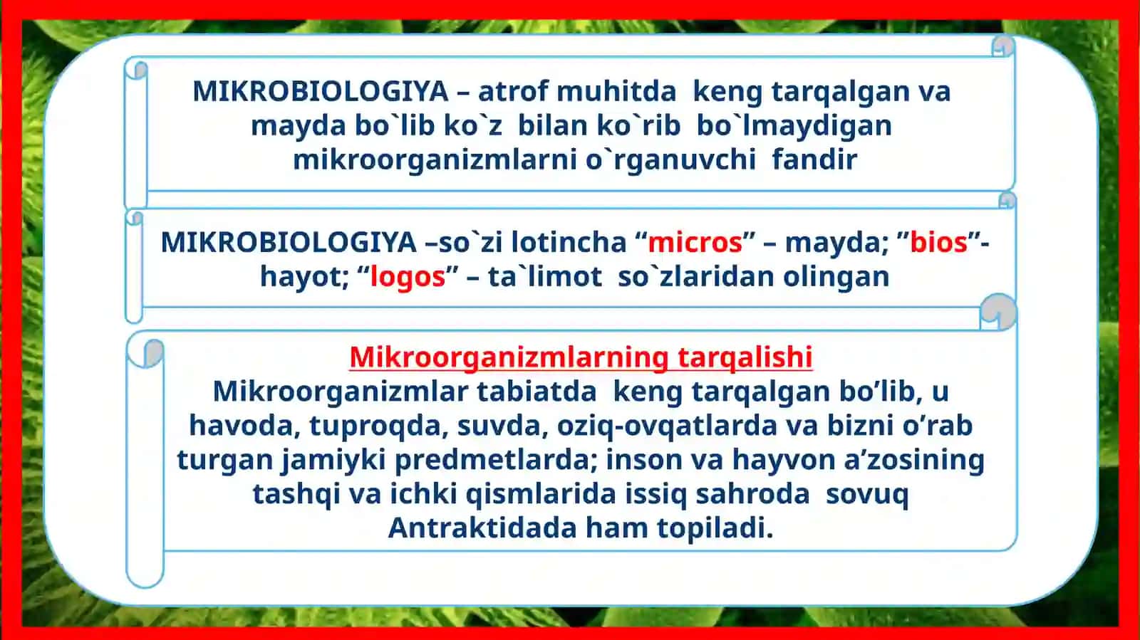 Kirish. Mikrobiologiya fani haqida tushuncha. Tibbiyot mikrobiologiyasiningrivojlanishtarixi.Bakteriyalarningsistematikasi,klassifikatsiyasi, morfologiyasi,strukturatuzilishi vakimyoviytarkibi 4