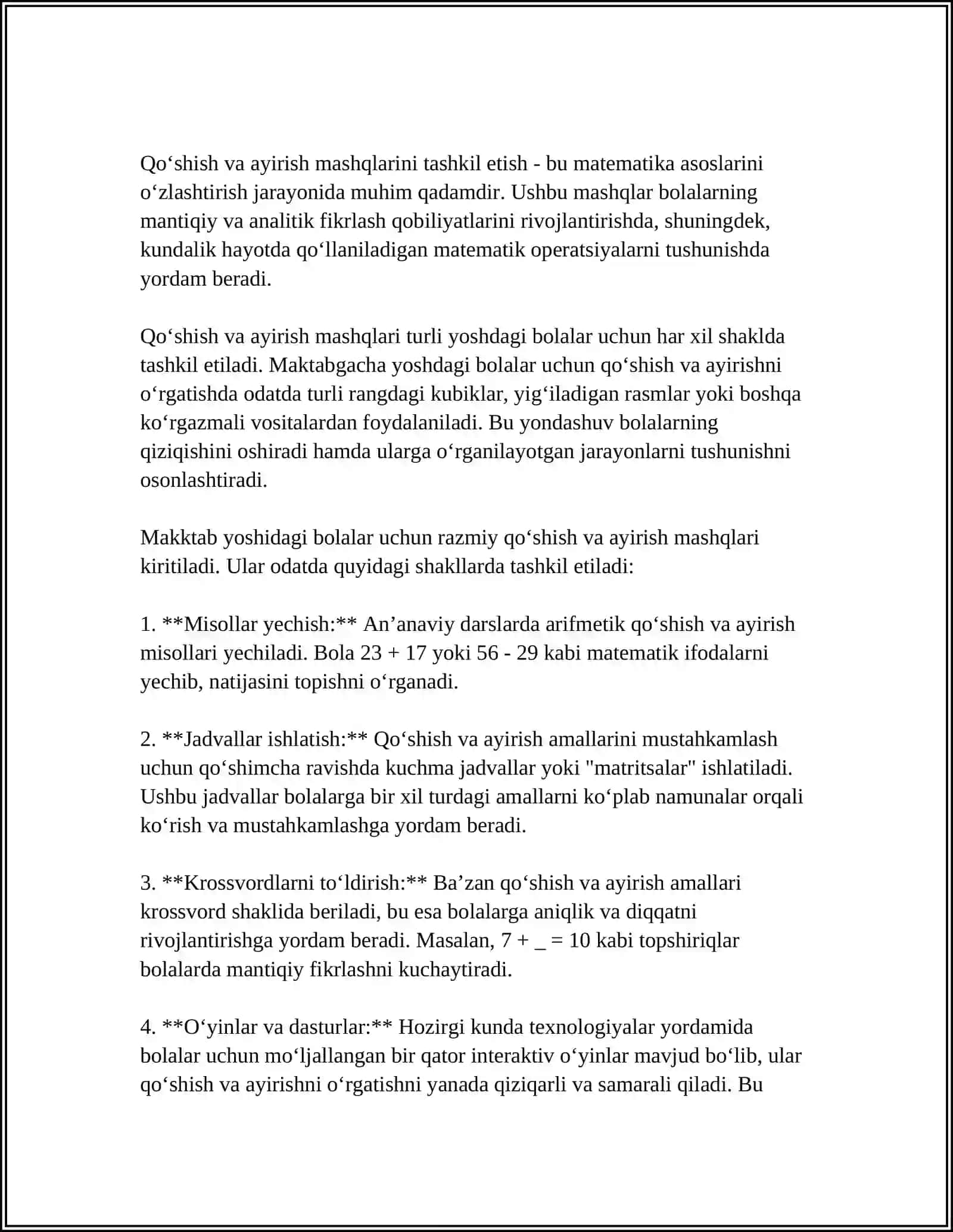 MATEMATIKADA TO'GARAKLARNI O'TKAZISH METODIKASI (2-SINF MISOLIDA) 4