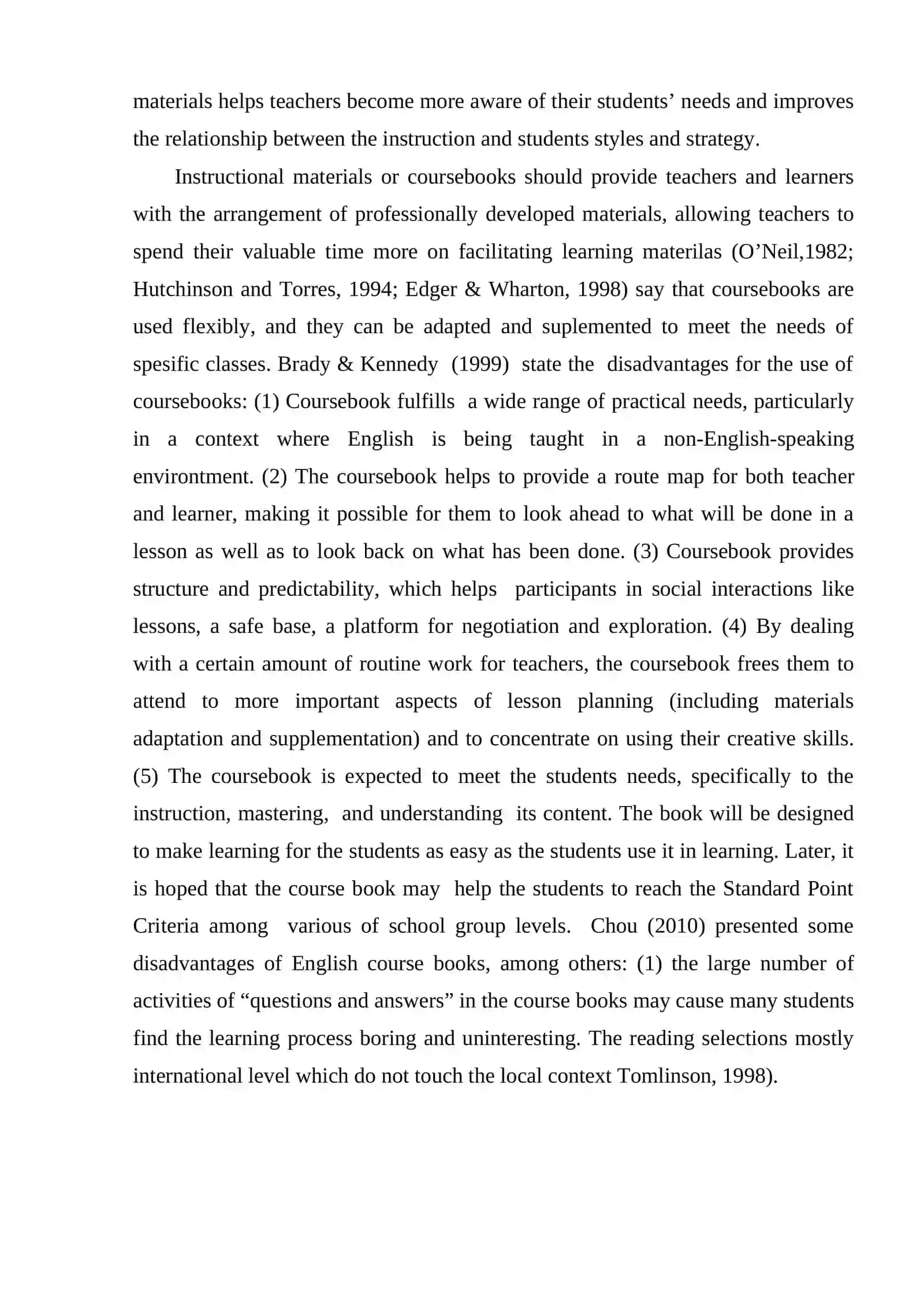 Creation of appropriate teaching materials 4