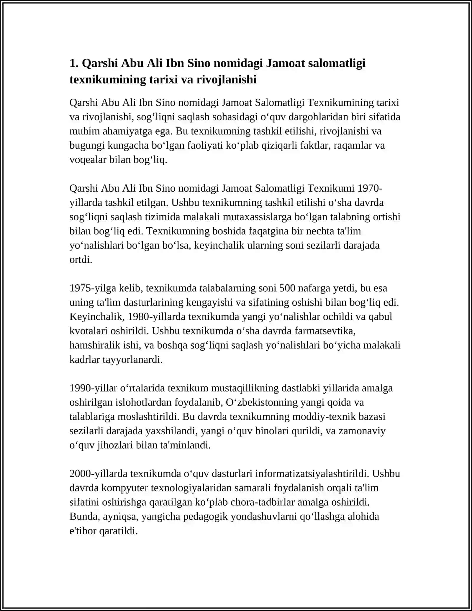 QARSHI ABU ALI IBN SINO NOMIDAGI JAMOAT SALOMATLIGI TEXNIKUMI 4