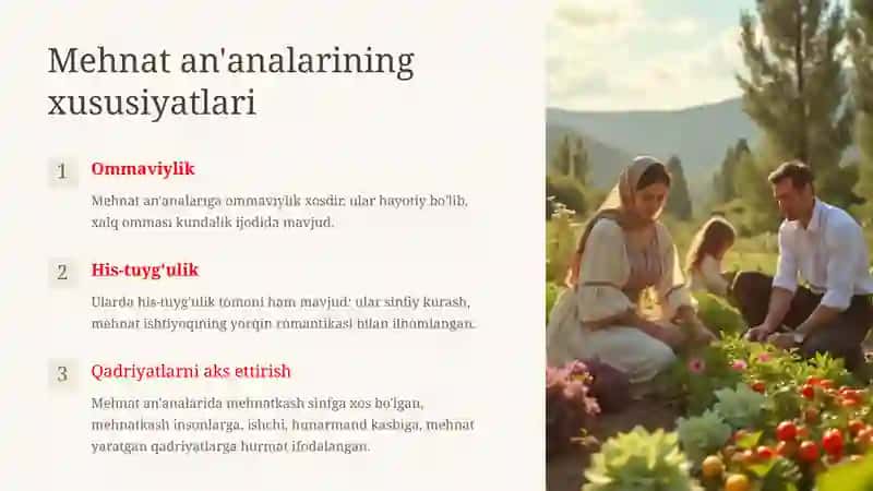O‘quvchilarning mehnat  tarbiyasida mehnat an’analarining o‘rni 4