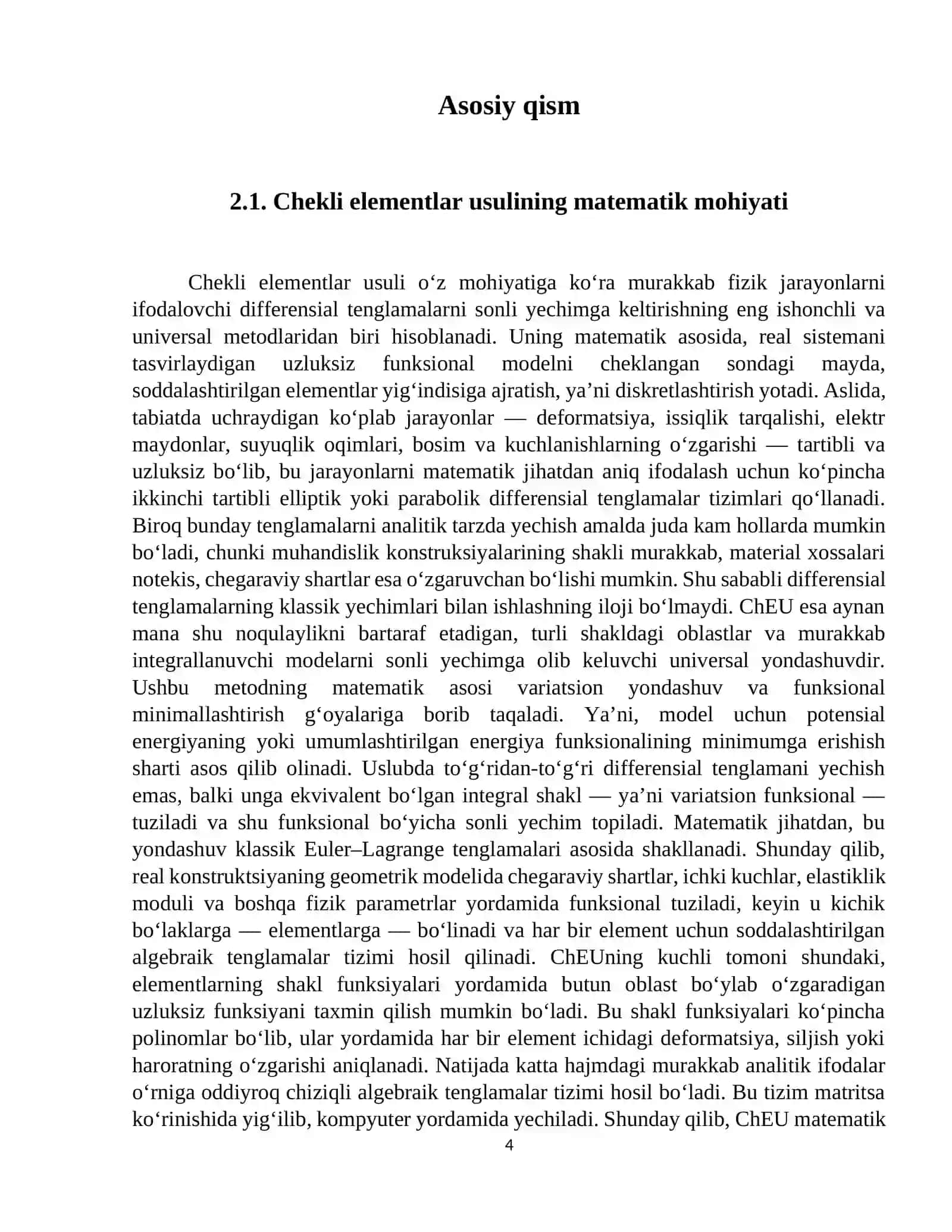 Matematik modellashtirish fanidan mustaqil ish 4