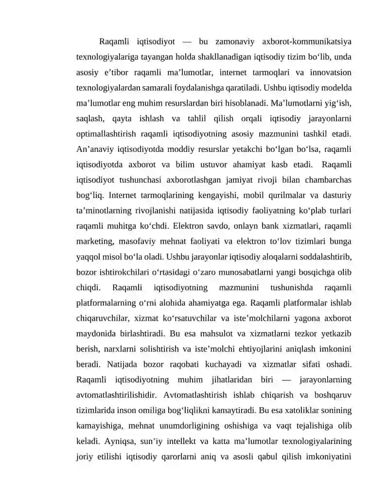 Raqamli iqtisodiyotning rivojlanishi 4