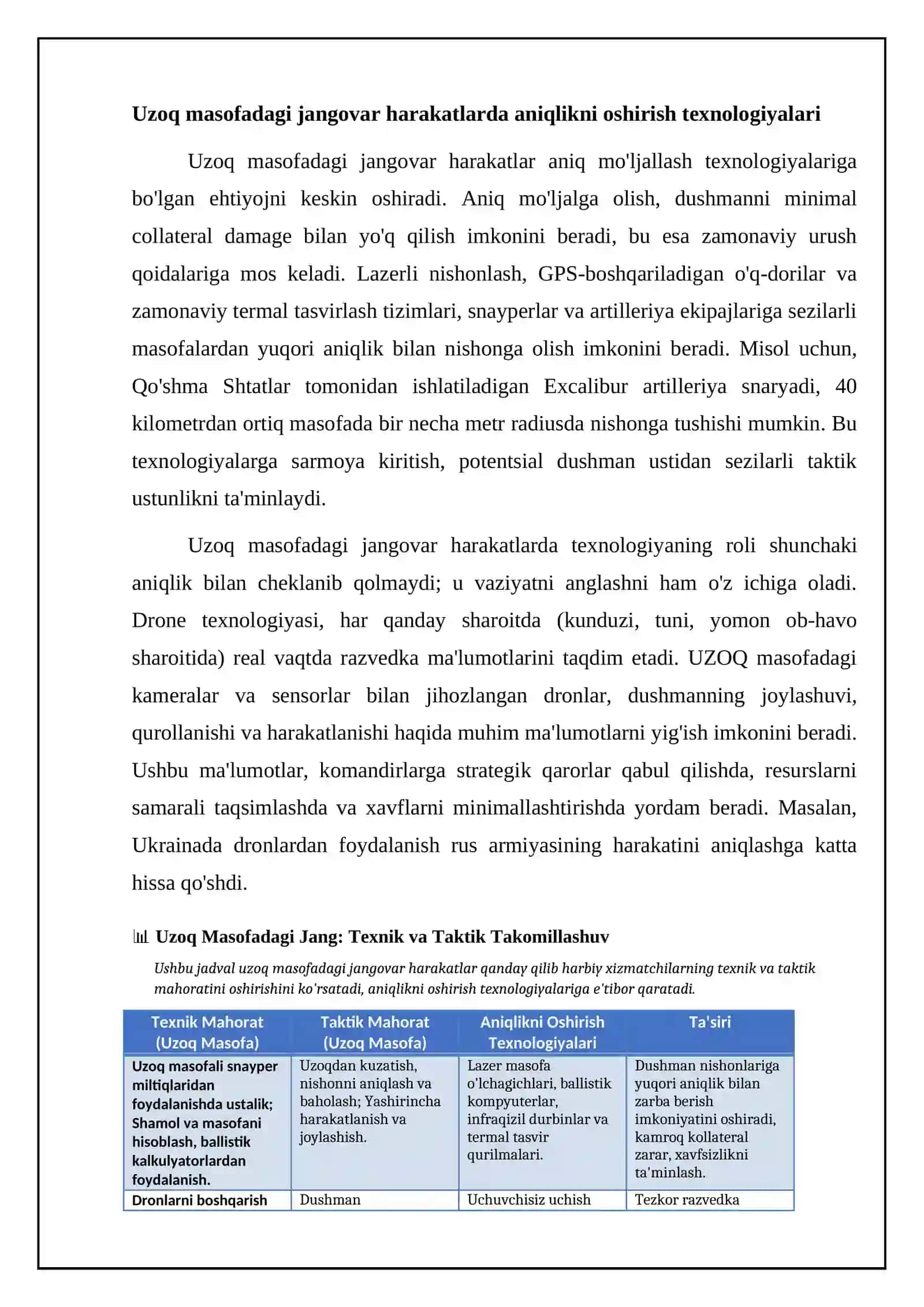 Uzoq masofada jang olib borish maxsus texnik taktik maxoratlarini oshishir 4