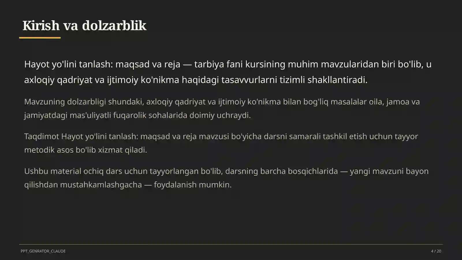 Hayot yo'lini tanlash: maqsad va reja (11-sinf) 4