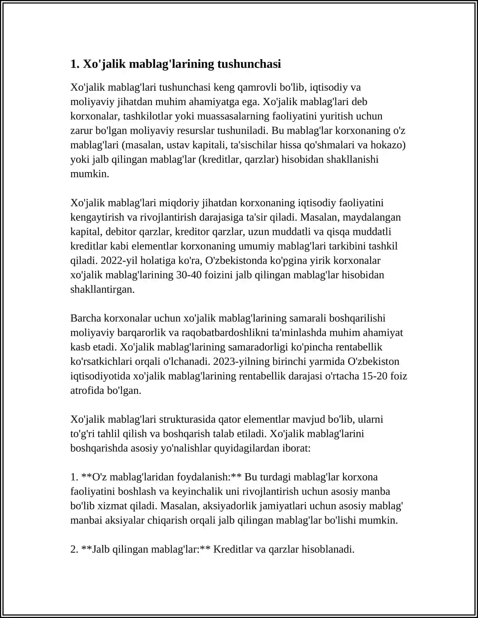 XO JALIK MABLAG'LARINING TASHKIL TOPISH MANBALARI TO G'RISIDA TUSHUNCHA 4