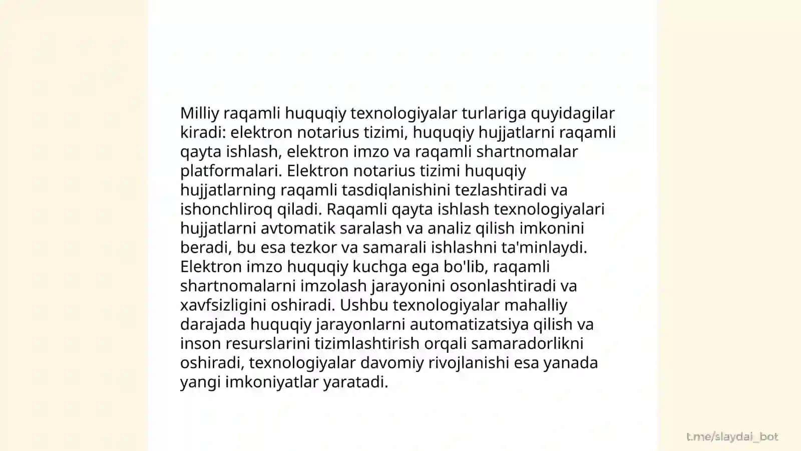 O‘zbekistonda LegalTech sohasida milliy raqamli huquqiy texnologiyalar eksport markazini tashkil etish 4
