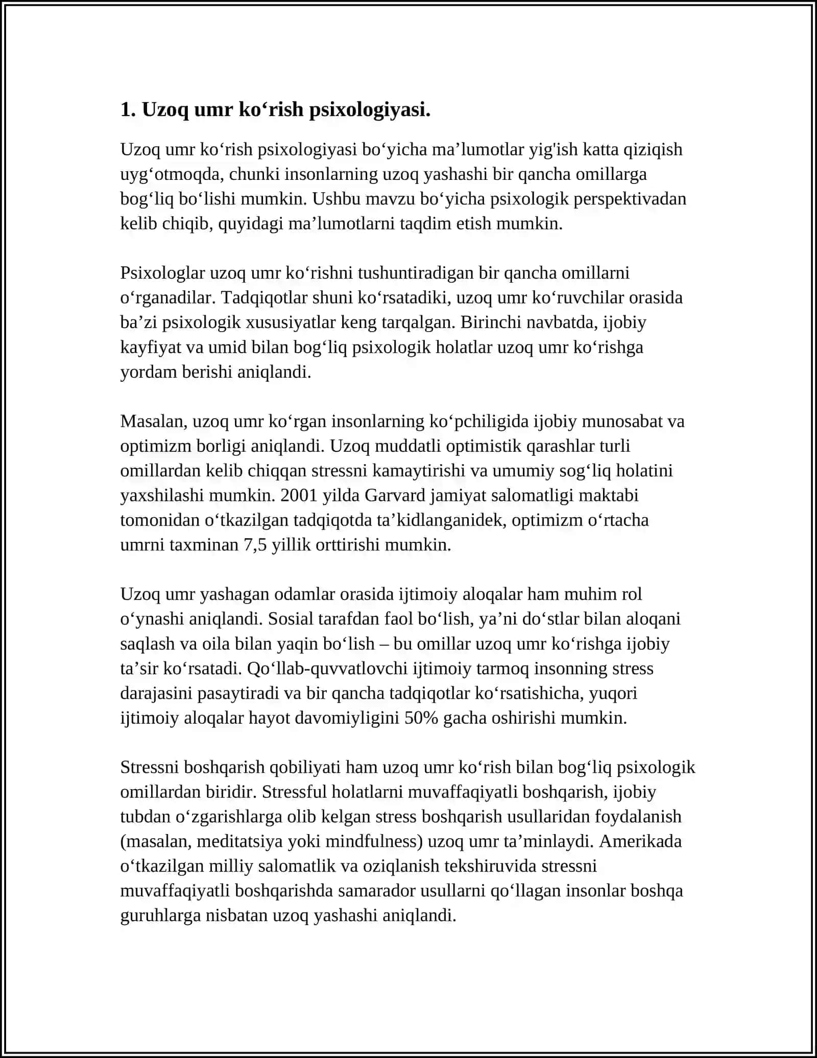 Uzoq Umr Ko‘ruvchilar Psixologiyasi 4