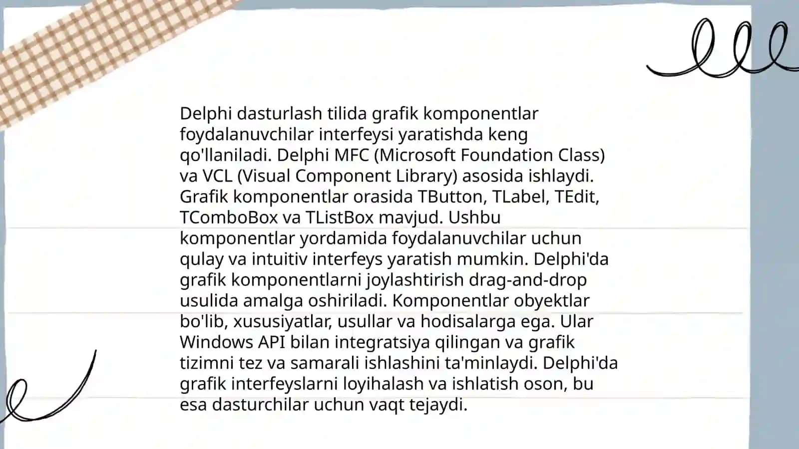 Delphi va grafik bilan ishlash 4