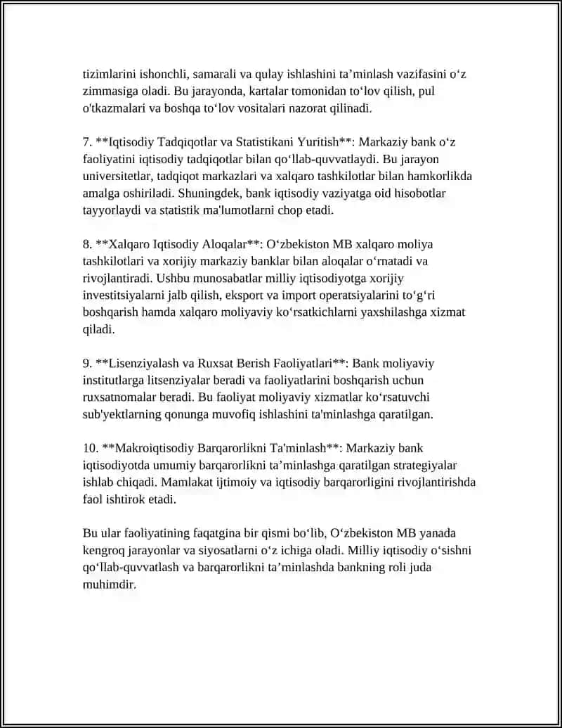 O'ZBEKISTON RESPUBLIKASI BANK TIZIMI 4