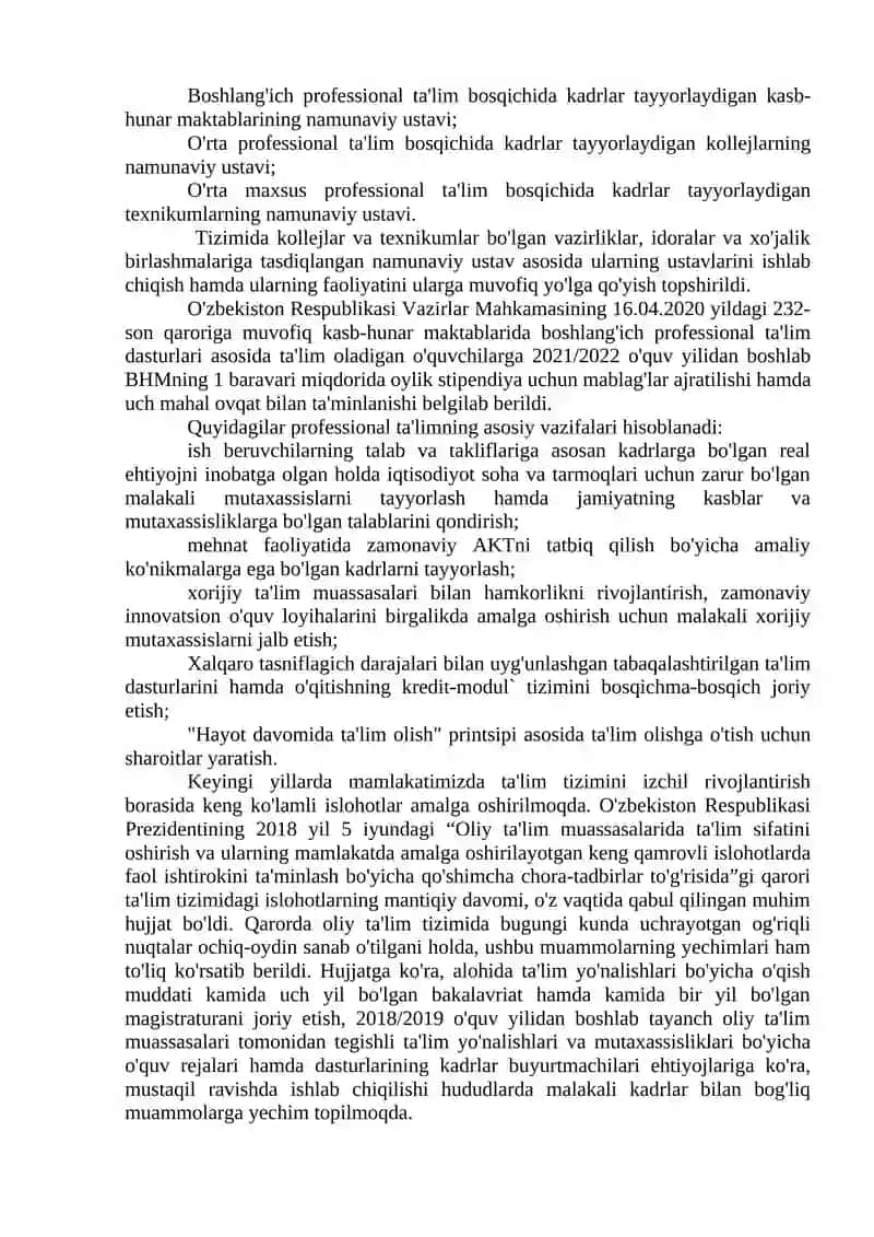 O'zbekiston Respublikasida ta'lim sohasida amalga oshirilgan islohotlar 4