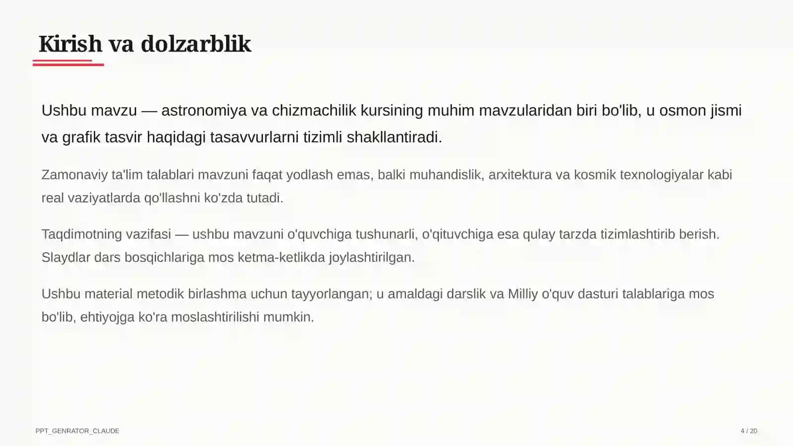 Chizmachilik asoslari: chizma asboblari va formatlar (8-sinf) 4