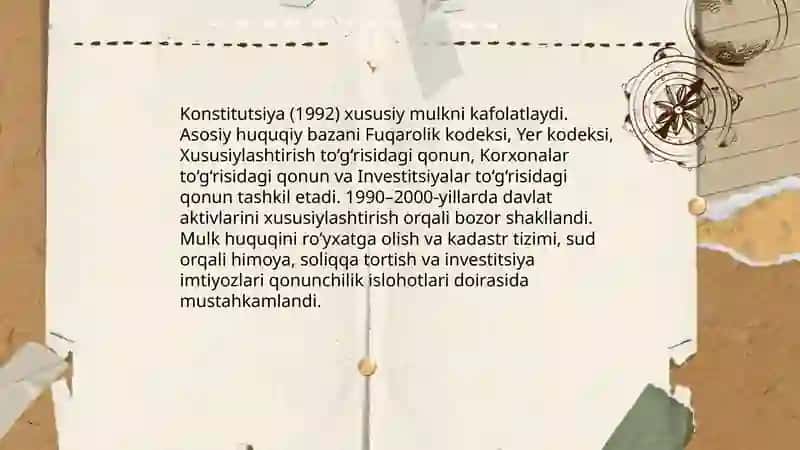 Xususiy Mulkchilikning Shakllanishi 4