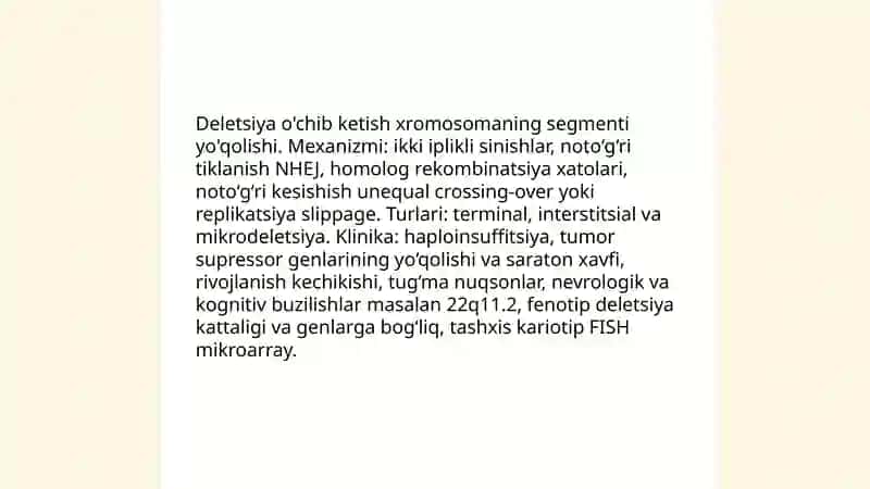 Xromosoma abberatsiyalari yoki qayta tuzilishlari 4