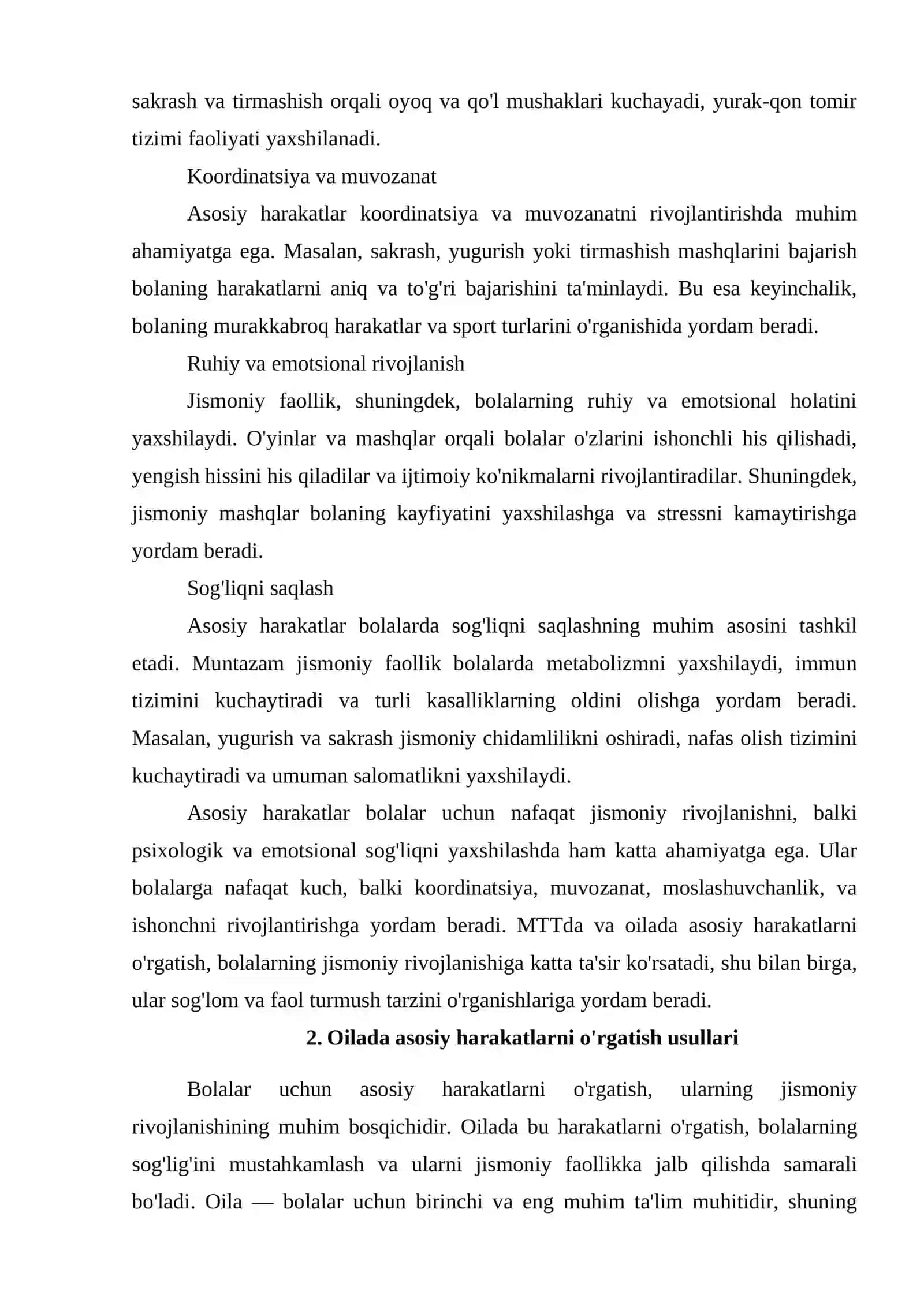 Jismoniy fanidan MTTda oilada asosiy xarakatlarga o’rgatish 4