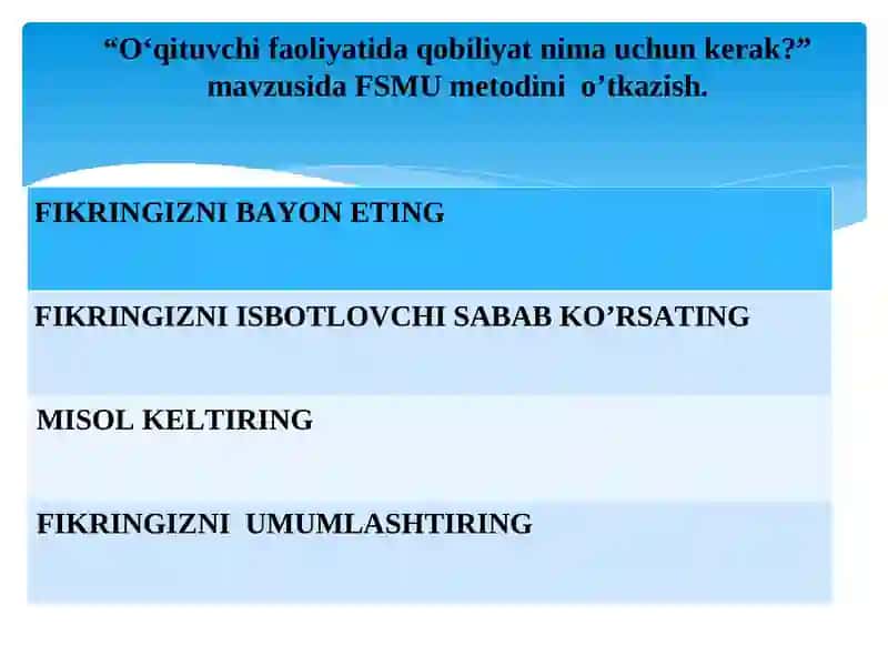 Pedagogik texnologiyalar va pedagogik mahorat 4